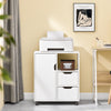 SoBuy FBT105-W Meuble Imprimante sur roulettes Caisson de Bureau Mobile avec 2 Tiroirs, 1 Compartiment Ouvert et 1 Meuble Bureau Rangement Chariot Amovible pour Dossiers Blanc 60×35×70 cm