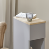 SoBuy FBT111-HGx2 Table de Chevet Étroite Lot de 2 Table d'Appoint Fine avec Tiroir et Étagère Table de Nuit Bout de Canapé Chevet de Lit Rangement pour Salon Gris L 20 x P 35 x H 60 cm