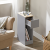 SoBuy FBT111-HGx2 Table de Chevet Étroite Lot de 2 Table d'Appoint Fine avec Tiroir et Étagère Table de Nuit Bout de Canapé Chevet de Lit Rangement pour Salon Gris L 20 x P 35 x H 60 cm