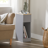 SoBuy FBT111-HGx2 Table de Chevet Étroite Lot de 2 Table d'Appoint Fine avec Tiroir et Étagère Table de Nuit Bout de Canapé Chevet de Lit Rangement pour Salon Gris L 20 x P 35 x H 60 cm