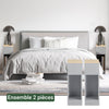 SoBuy FBT111-HGx2 Table de Chevet Étroite Lot de 2 Table d'Appoint Fine avec Tiroir et Étagère Table de Nuit Bout de Canapé Chevet de Lit Rangement pour Salon Gris L 20 x P 35 x H 60 cm