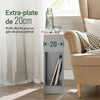 SoBuy FBT111-HGx2 Table de Chevet Étroite Lot de 2 Table d'Appoint Fine avec Tiroir et Étagère Table de Nuit Bout de Canapé Chevet de Lit Rangement pour Salon Gris L 20 x P 35 x H 60 cm