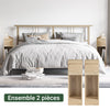 SoBuy FBT111-Nx2 Table de Chevet Étroite Lot de 2 Table d'Appoint Fine avec Tiroir et Étagère Table de Nuit Bout de Canapé Chevet de Lit Rangement pour Salon Naturel L 20 x P 35 x H 60 cm