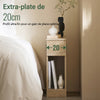 SoBuy FBT111-Nx2 Table de Chevet Étroite Lot de 2 Table d'Appoint Fine avec Tiroir et Étagère Table de Nuit Bout de Canapé Chevet de Lit Rangement pour Salon Naturel L 20 x P 35 x H 60 cm