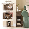 SoBuy FBT111-SN Table de Chevet Étroite et Fine avec Tiroir et 2 Étagères – Table de Nuit, Bout de Canapé ou Chevet de Lit – Rangement pour Chambre à Coucher et Salon Marron L20 x P35 x H60cm