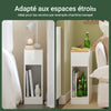 SoBuy FBT111-WNx2 Table de Chevet Étroite Lot de 2 Table d'Appoint Fine avec Tiroir et Étagère Table de Nuit Bout de Canapé Chevet de Lit Rangement pour Salon Blanc L 20 x P 35 x H 60 cm