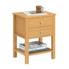 SoBuy FBT114-N Table de Chevet Bout de Canapé Table de Nuit Table d'Appoint Table Basse avec 1 Étagère et 2 Tiroirs