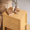 SoBuy FBT114-N Table de Chevet Bout de Canapé Table de Nuit Table d'Appoint Table Basse avec 1 Étagère et 2 Tiroirs
