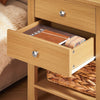 SoBuy FBT114-N Table de Chevet Bout de Canapé Table de Nuit Table d'Appoint Table Basse avec 1 Étagère et 2 Tiroirs