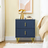 SoBuy FBT115-B Table de Chevet, Table de Nuit avec 2 tiroirs, Table d’appoint Moderne pour Chambre et Salon, Bleu L40 x P40 x H47 cm