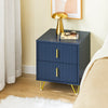 SoBuy FBT115-B Table de Chevet, Table de Nuit avec 2 tiroirs, Table d’appoint Moderne pour Chambre et Salon, Bleu L40 x P40 x H47 cm