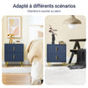 SoBuy FBT115-B Table de Chevet, Table de Nuit avec 2 tiroirs, Table d’appoint Moderne pour Chambre et Salon, Bleu L40 x P40 x H47 cm