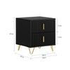 SoBuy FBT115-SCH Table de Chevet - Table de Nuit avec 2 tiroirs, Table d'appoint pour Chambre à Coucher - Meuble de Rangement Moderne, Noir, L40 x P40 x H47 cm