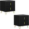 SoBuy FBT115-SCHx2 Lot de 2 Table de Chevet - Table de Nuit avec 2 tiroirs, Table d'appoint pour Chambre à Coucher - Meuble de Rangement Moderne, Noir L40 x P40 x H47 cm
