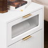 SoBuy FBT123-W Table de Chevet avec 2 tiroirs Table de Nuit Bout de canapé Table d'appoint Table Téléphone Table de Café