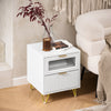 SoBuy FBT123-W Table de Chevet avec 2 tiroirs Table de Nuit Bout de canapé Table d'appoint Table Téléphone Table de Café