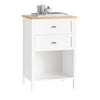 SoBuy FBT126-WN Table de Chevet avec 2 Tiroirs, Table de Nuit, Bout de Canapé, Meuble d'Appoint, Table Téléphone, de Café pour Salon, Chambre, Bureau, Blanc, L40xP30xH60cm