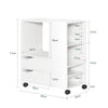 SoBuy FBT129-W Caisson de Bureau à 2 Tiroirs Support Imprimante sur Roulettes Bureau Mobile avec Étagères Ouvertes pour Documents Format A4