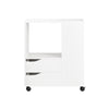 SoBuy FBT129-W Caisson de Bureau à 2 Tiroirs Support Imprimante sur Roulettes Bureau Mobile avec Étagères Ouvertes pour Documents Format A4