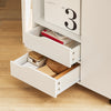 SoBuy FBT129-W Caisson de Bureau à 2 Tiroirs Support Imprimante sur Roulettes Bureau Mobile avec Étagères Ouvertes pour Documents Format A4