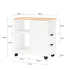 SoBuy FBT130-WN Bout de Canapé, Table d'appoint avec 2 Tiroirs, Compartiment Ouvert, Meuble de Rangement à roulettes, Chariot pour Salon, Bureau, Chambre, Blanc, L60xP30xH60cm
