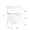 SoBuy FBT131-W Table de Chevet, Table d'Appoint, Bout de Canapé avec 1 Tiroir, Table de Nuit Convient pour Tout Lit et Toute Chambre, Blanc, 45 x 35 x 60 cm