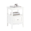 SoBuy FBT131-W Table de Chevet, Table d'Appoint, Bout de Canapé avec 1 Tiroir, Table de Nuit Convient pour Tout Lit et Toute Chambre, Blanc, 45 x 35 x 60 cm