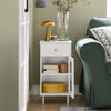 SoBuy FBT133-W Table de chevet Table de Nuit Bout de canapé Table d'appoint Table Téléphone Table de Lit 1 Tiroir et 1 Porte