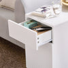SoBuy FBT135-W Table d’Appoint, Bout de Canapé de Salon, Table à Café, Caisson de Bureau avec 1 Tiroir 1 Porte et Compartiments