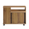 SoBuy FBT143-PF Bout de Canapé sur Roulettes Table de Chevet Table d'Appoint avec 1 Tiroir, 2 Compartiments Ouverts et 4 Portes
