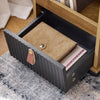 SoBuy FBT143-PF Bout de Canapé sur Roulettes Table de Chevet Table d'Appoint avec 1 Tiroir, 2 Compartiments Ouverts et 4 Portes