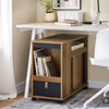 SoBuy FBT143-PF Bout de Canapé sur Roulettes Table de Chevet Table d'Appoint avec 1 Tiroir, 2 Compartiments Ouverts et 4 Portes