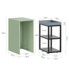 SoBuy FBT145-GR Bout de Canapé sur Roulettes Table Gigogne Table de Chevet Étroite Table de Nuit 1 Plateau et 2 Étagères