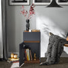 SoBuy FBT146-DG Table de Chevet Bout de Canapé Table de Nuit Table d'Appoint Table Basse avec 1 Tiroir et 1