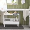 SoBuy FBT147-W Bout de Canapé Table de Chevet Table de Nuit Table d'Appoint avec 2 Étagères pour Salon, Chambre ou Bureau