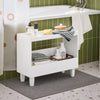 SoBuy FBT147-W Bout de Canapé Table de Chevet Table de Nuit Table d'Appoint avec 2 Étagères pour Salon, Chambre ou Bureau