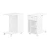 SoBuy FBT148-W Bout de Canapé sur roulettes Table de Chevet Table de Nuit Table d'Appoint avec 1 Tiroir et 3 Compartiments Ouverts