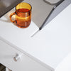 SoBuy FBT148-W Bout de Canapé sur roulettes Table de Chevet Table de Nuit Table d'Appoint avec 1 Tiroir et 3 Compartiments Ouverts