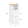 SoBuy FBT149-WN Table de Chevet Étroite Table d'Appoint Fine avec 2 Tiroirs et Étagère Chevet de Lit Rangement pour Chambre à Coucher Salon Blanc L 20 x P 35 x H 60 cm