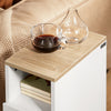 SoBuy FBT149-WN Table de Chevet Étroite Table d'Appoint Fine avec 2 Tiroirs et Étagère Chevet de Lit Rangement pour Chambre à Coucher Salon Blanc L 20 x P 35 x H 60 cm
