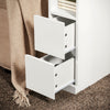SoBuy FBT149-WN Table de Chevet Étroite Table d'Appoint Fine avec 2 Tiroirs et Étagère Chevet de Lit Rangement pour Chambre à Coucher Salon Blanc L 20 x P 35 x H 60 cm