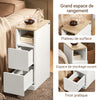 SoBuy FBT149-WN Table de Chevet Étroite Table d'Appoint Fine avec 2 Tiroirs et Étagère Chevet de Lit Rangement pour Chambre à Coucher Salon Blanc L 20 x P 35 x H 60 cm