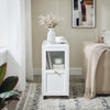 SoBuy FBT150-W Bout de Canapé sur roulettes Table de Chevet Table de Nuit Table d'Appoint avec 1 Tiroir et 2 Portes