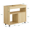 SoBuy FBT152-N Bout de Canapé sur roulettes Table d'Appoint avec 1 Plateau Semi-Fermé et 3 Compartiments avec 2 Portes coulissantes