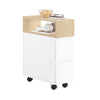 SoBuy FBT155-WN Bout de Canapé sur roulettes Table de Chevet Table de Nuit Table d'Appoint