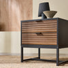 SoBuy FBT156-BR Bout de Canapé, Table de Chevet, Table de Nuit, Table d'Appoint avec 2 Tiroirs