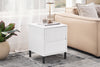 SoBuy FBT157-W Bout de Canapé Table de Chevet Table de Nuit Table d'Appoint Table Basse avec 2 Tiroirs pour Salon, Chambre ou Bureau, Pieds en Métal