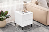 SoBuy FBT157-W Bout de Canapé Table de Chevet Table de Nuit Table d'Appoint Table Basse avec 2 Tiroirs pour Salon, Chambre ou Bureau, Pieds en Métal