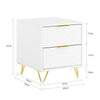 SoBuy FBT160-W Table de Chevet à 2 Tiroirs