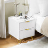 SoBuy FBT160-W Table de Chevet à 2 Tiroirs